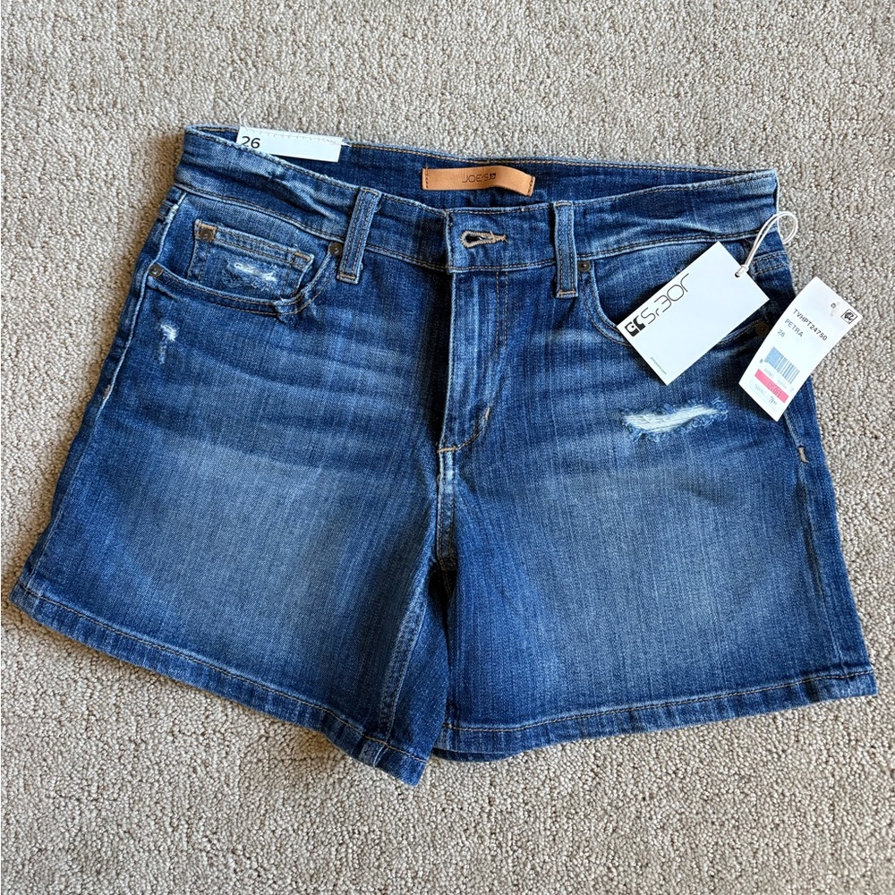 Joe's Jeans Blue Distressed Denim Shorts